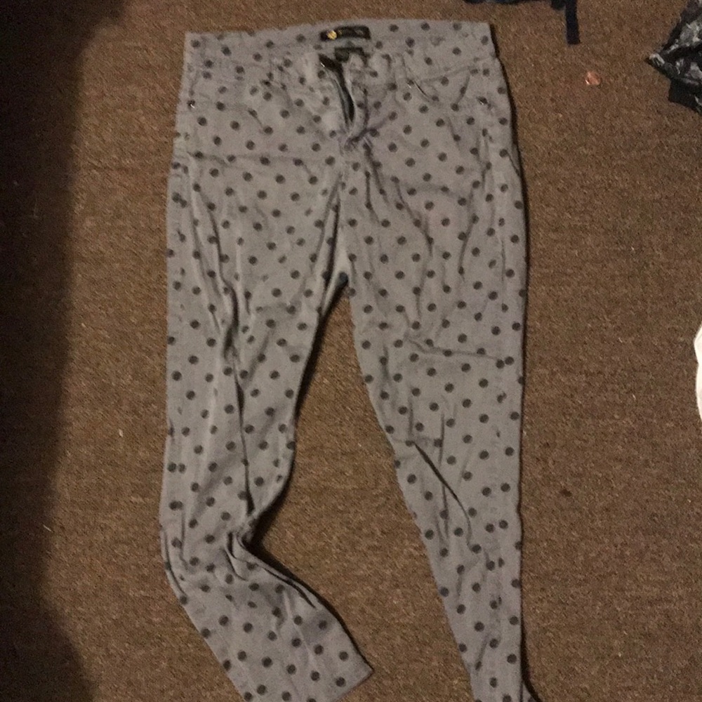 Polka dot skinny jeans